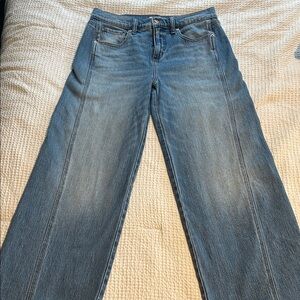 Evereve wide leg twisted side hem Women's Jeans